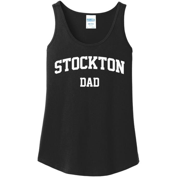 Stockton Dad Athletic Arch College University Alumni Ladies Essential Tank