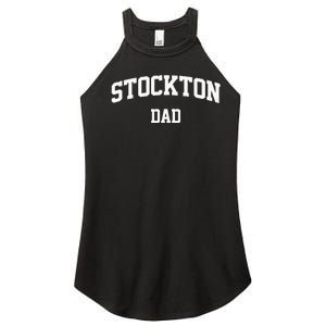 Stockton Dad Athletic Arch College University Alumni Women's Perfect Tri Rocker Tank