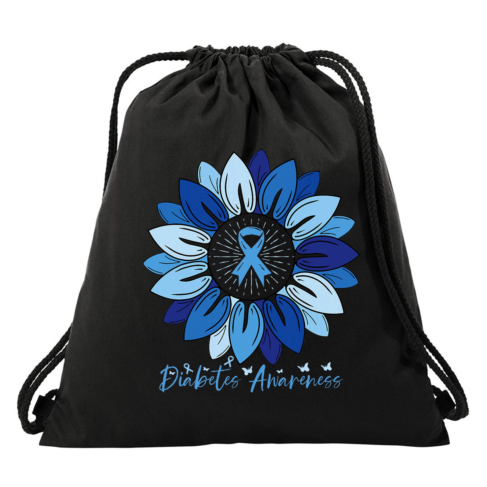 Sunflower Diabetes Awareness Month Drawstring Bag