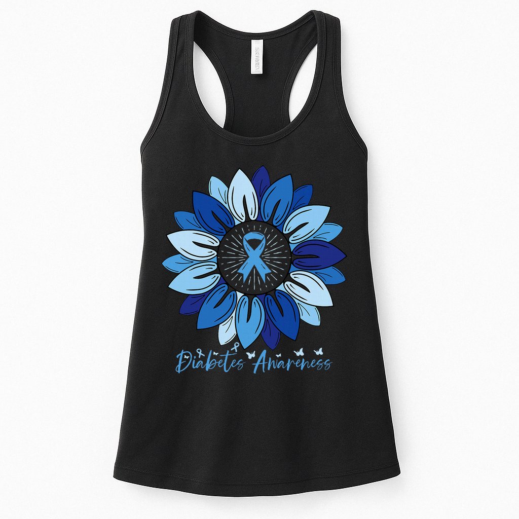 Sunflower Diabetes Awareness Month Womens Tank Top