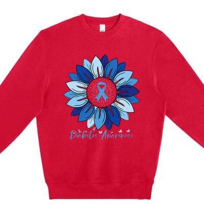 Sunflower Diabetes Awareness Month Premium Crewneck Sweatshirt