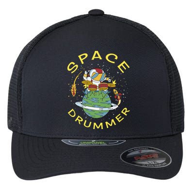 Space Drummer Astronaut Flexfit Unipanel Trucker Cap
