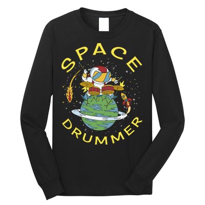Space Drummer Astronaut Long Sleeve Shirt