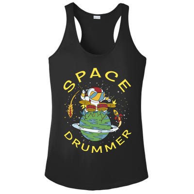 Space Drummer Astronaut Ladies PosiCharge Competitor Racerback Tank