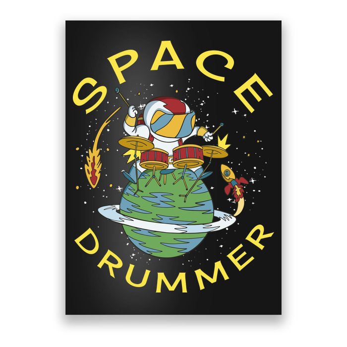 Space Drummer Astronaut Poster