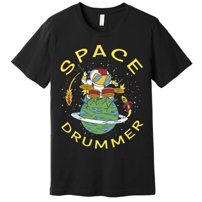 Space Drummer Astronaut Premium T-Shirt