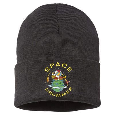 Space Drummer Astronaut Sustainable Knit Beanie