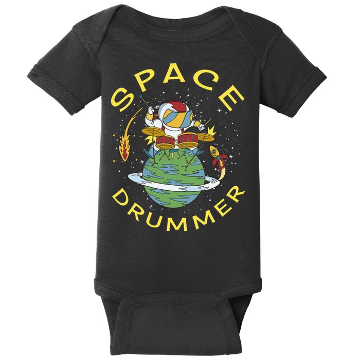 Space Drummer Astronaut Baby Bodysuit
