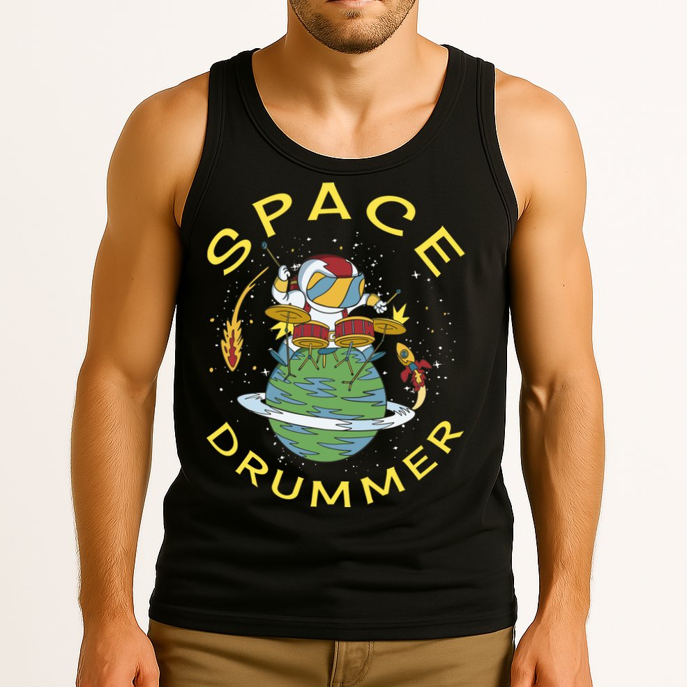 Space Drummer Astronaut Tank Top