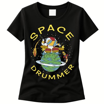 Space Drummer Astronaut Womens T-Shirt