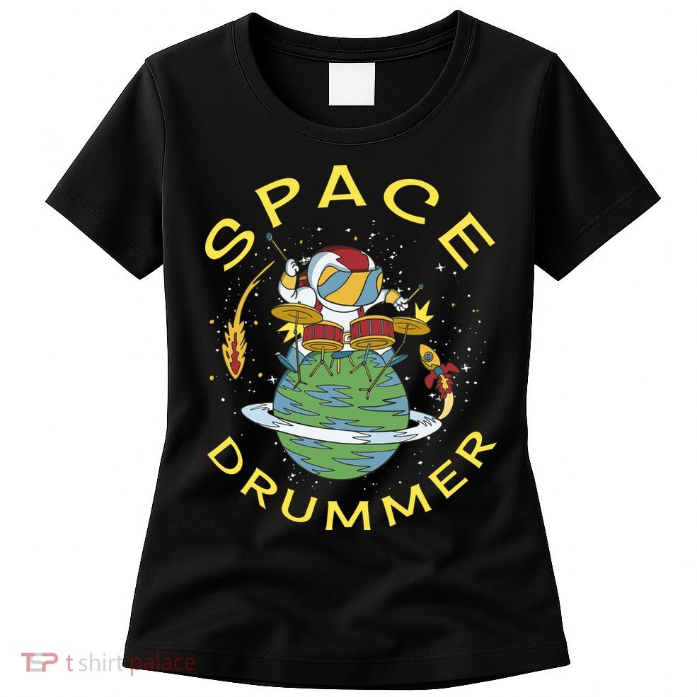 Space Drummer Astronaut Womens T-Shirt