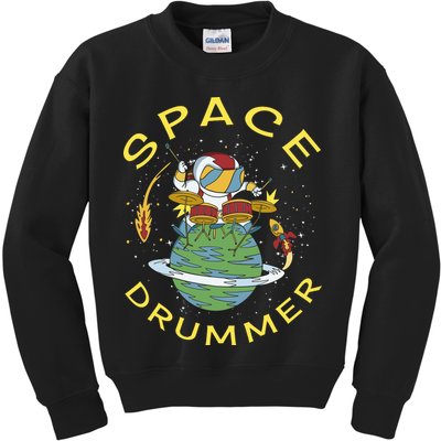 Space Drummer Astronaut Kids Sweatshirt