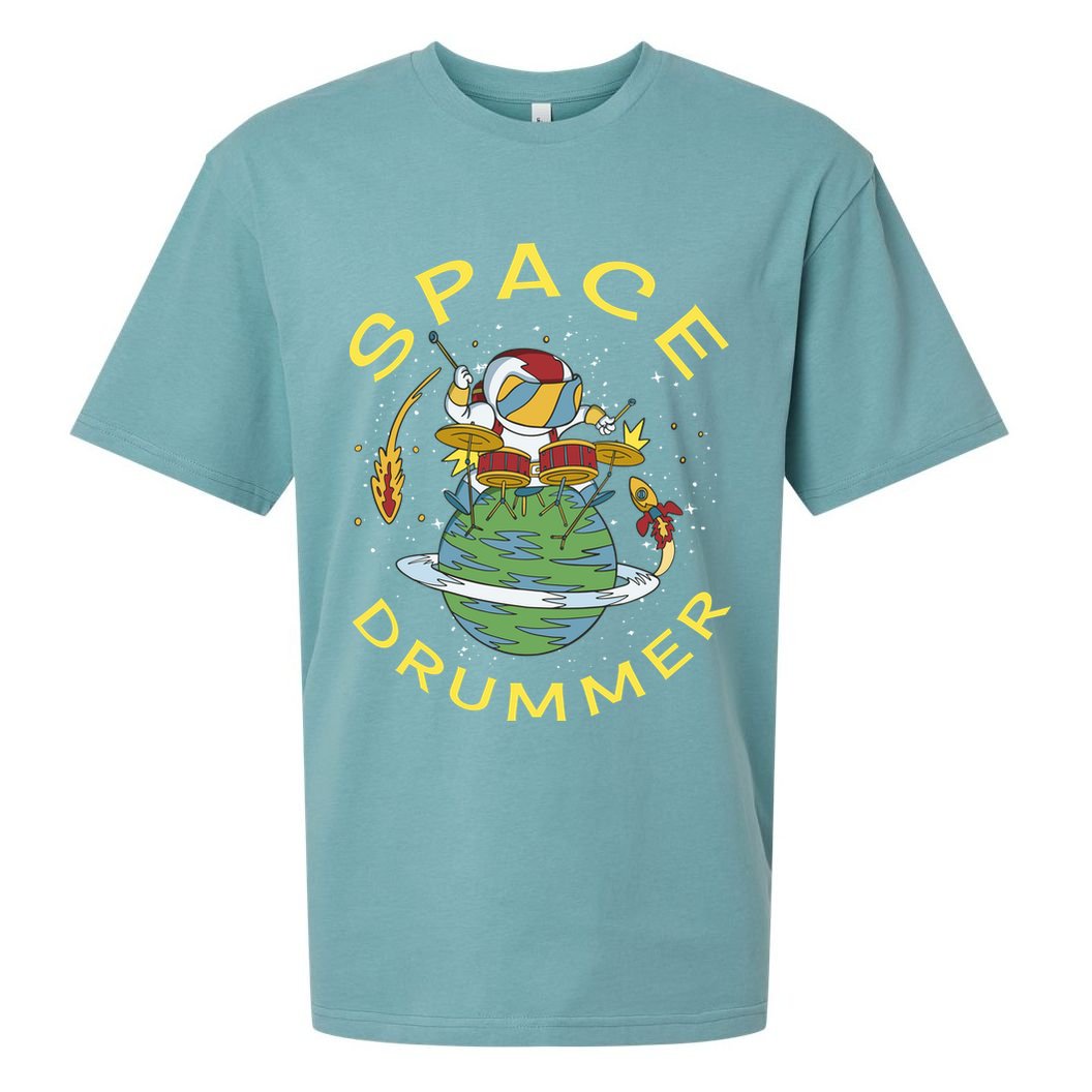 Space Drummer Astronaut Sueded Cloud Jersey T-Shirt