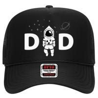 Space Dad Astronaut Daddy Outer Space Birthday Party High Crown Mesh Back Trucker Hat