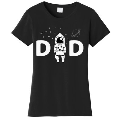 Space Dad Astronaut Daddy Outer Space Birthday Party Women's T-Shirt