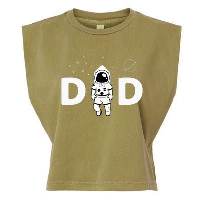 Space Dad Astronaut Daddy Outer Space Birthday Party Garment-Dyed Women's Muscle Tee