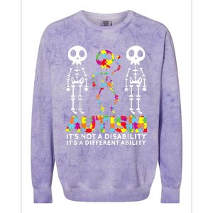 Skull Dance Autism Awareness Tee Mom Dad Autism Colorblast Crewneck Sweatshirt