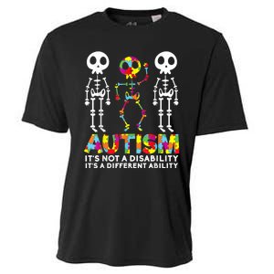 Skull Dance Autism Awareness Tee Mom Dad Autism Cooling Performance Crew T-Shirt