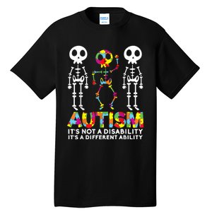 Skull Dance Autism Awareness Tee Mom Dad Autism Tall T-Shirt