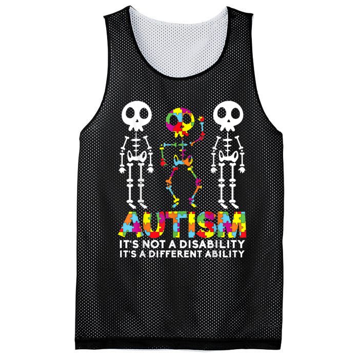 Skull Dance Autism Awareness Tee Mom Dad Autism Mesh Reversible Basketball Jersey Tank