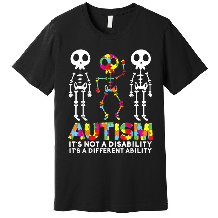 Skull Dance Autism Awareness Tee Mom Dad Autism Premium T-Shirt