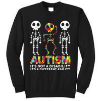 Skull Dance Autism Awareness Tee Mom Dad Autism Tall Sweatshirt