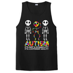 Skull Dance Autism Awareness Tee Mom Dad Autism PosiCharge Competitor Tank