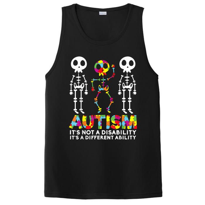 Skull Dance Autism Awareness Tee Mom Dad Autism PosiCharge Competitor Tank