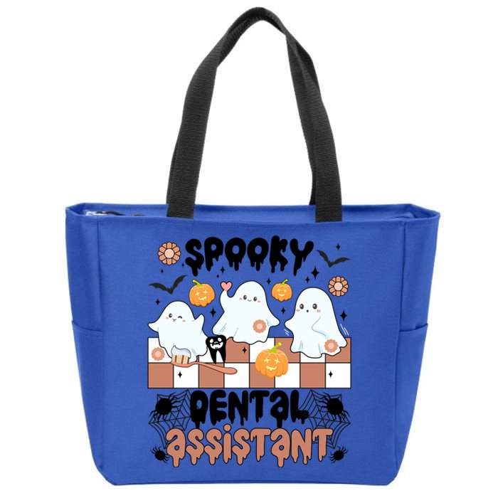 Spooky Dental Assistant Halloween Dental Assisting Groovy Gift Zip Tote Bag