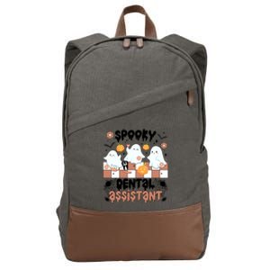 Spooky Dental Assistant Halloween Dental Assisting Groovy Gift Cotton Canvas Backpack