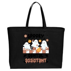 Spooky Dental Assistant Halloween Dental Assisting Groovy Gift Cotton Canvas Jumbo Tote