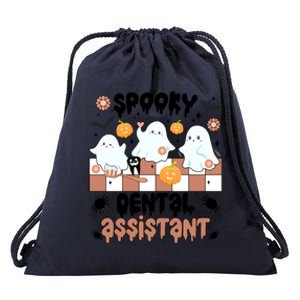 Spooky Dental Assistant Halloween Dental Assisting Groovy Gift Drawstring Bag