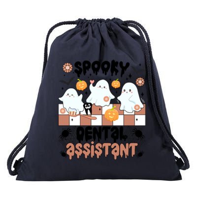 Spooky Dental Assistant Halloween Dental Assisting Groovy Gift Drawstring Bag