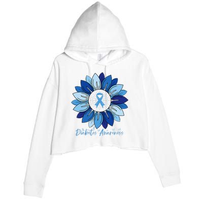 Sunflower Diabetes Awareness Month Crop Fleece Hoodie