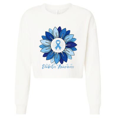 Sunflower Diabetes Awareness Month Cropped Pullover Crew