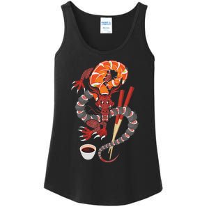 Sushi Dragon Anime Japan Japanese Cuisine Chef Food Lover Ladies Essential Tank