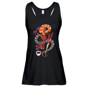 Sushi Dragon Anime Japan Japanese Cuisine Chef Food Lover Ladies Essential Flowy Tank