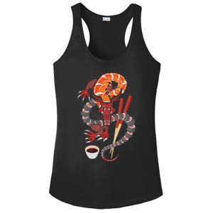 Sushi Dragon Anime Japan Japanese Cuisine Chef Food Lover Ladies PosiCharge Competitor Racerback Tank