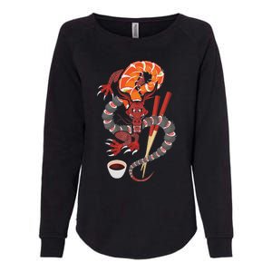 Sushi Dragon Anime Japan Japanese Cuisine Chef Food Lover Womens California Wash Sweatshirt