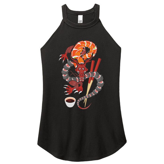 Sushi Dragon Anime Japan Japanese Cuisine Chef Food Lover Women's Perfect Tri Rocker Tank