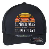 Summer Days And Double Plays Baseball Player Retro Vintage Flexfit Unipanel Trucker Cap