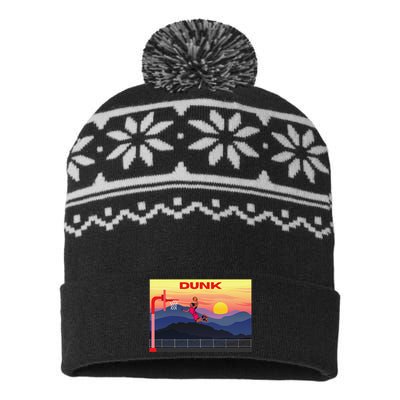 Slam Dunk Alleyoop Highflying Dunk Hang Time Dunk! USA-Made Snowflake Beanie