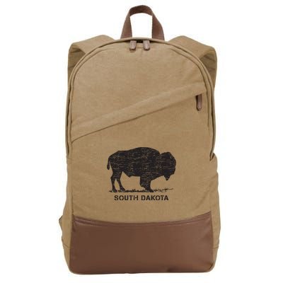 South Dakota And American Buffalo Bison Cotton Canvas Backpack
