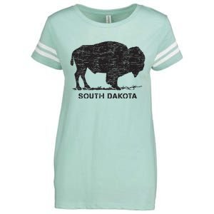 South Dakota And American Buffalo Bison Enza Ladies Jersey Football T-Shirt