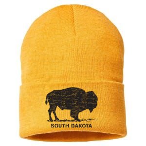 South Dakota And American Buffalo Bison Sustainable Knit Beanie