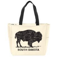 South Dakota And American Buffalo Bison Zip Tote Bag
