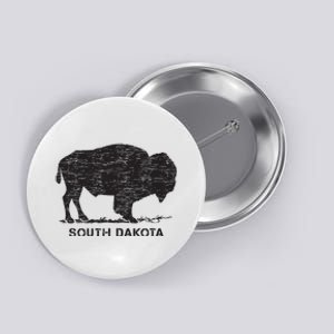 South Dakota And American Buffalo Bison Button