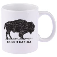 South Dakota And American Buffalo Bison 11oz C Handle Ceramic Mug