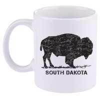 South Dakota And American Buffalo Bison 11oz C Handle Ceramic Mug