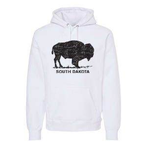 South Dakota And American Buffalo Bison Premium Hoodie